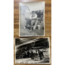 LAGO NAHUEL HUAPI 2 FOTOS DE TAMAÑO UN POCO MAS CHICA QUE UNA POSTAL LEÑA PARA EL BARCO EL CONDOR Y SU CAPITAN